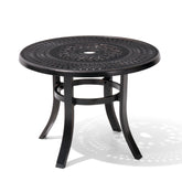 Pellebant 24 in. Cast Aluminum Round Outdoor Side Table with Umbrella Hole