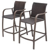 Pellebant Aluminum Patio Bar Stools Outdoor Wicker Bar Chairs