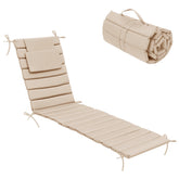 Pellebant Outdoor Chaise Lounge Cushion with Headrest and Straps