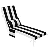 72 x 22 in. Outdoor Chaise Lounge Cushion with Pillow and Storage Pockets