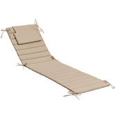 Foldable Outdoor Chaise Lounge Cushion with Headrest, Water-Resistant Patio Recliner Pad