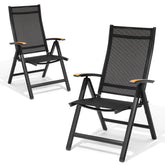 Pellebant Aluminum Outdoor Folding Dining Chairs Set of 2 with Textilene Mesh Seat