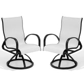 Pellebant Aluminum Outdoor Swivel Dining Chairs Set of 2 with Sunbrella Fabric