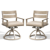 Aluminum Swivel Rocking Dining Chair Set of 2 with Sunbrella Cushions