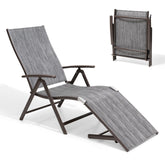 Pellebant Outdoor Aluminum Folding Adjustable Chaise Lounge Chair