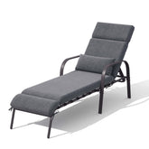 Outdoor Adjustable Chaise Lounge Chair with Cushions