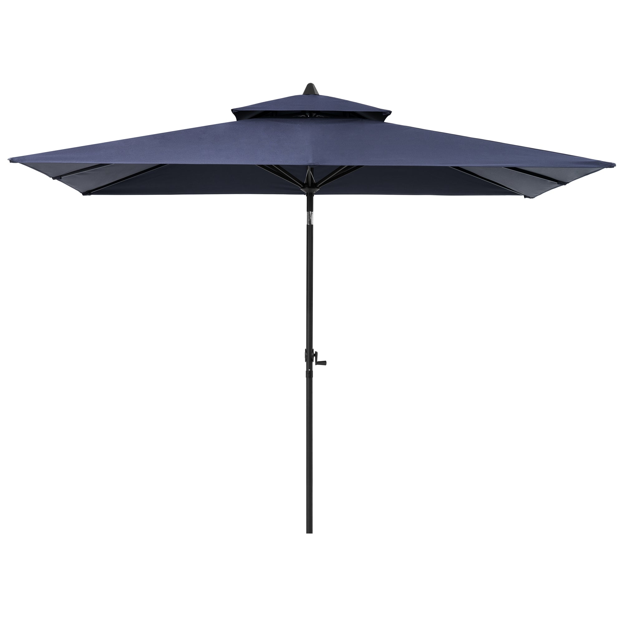 Pellebant Outdoor 10x7 ft Rectangular Market Umbrella Double Top Aluminum Tilt Pellebant Outdoor 10x7 ft Rectangular Market Umbrella Double Top Aluminum Tilt