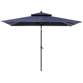 10 x 7 ft. Rectangular Outdoor Aluminum Market Umbrella with Double Top and Tilt