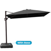 Pellebant 11x9ft Aluminum Crank Cantilever Patio Umbrella with Base