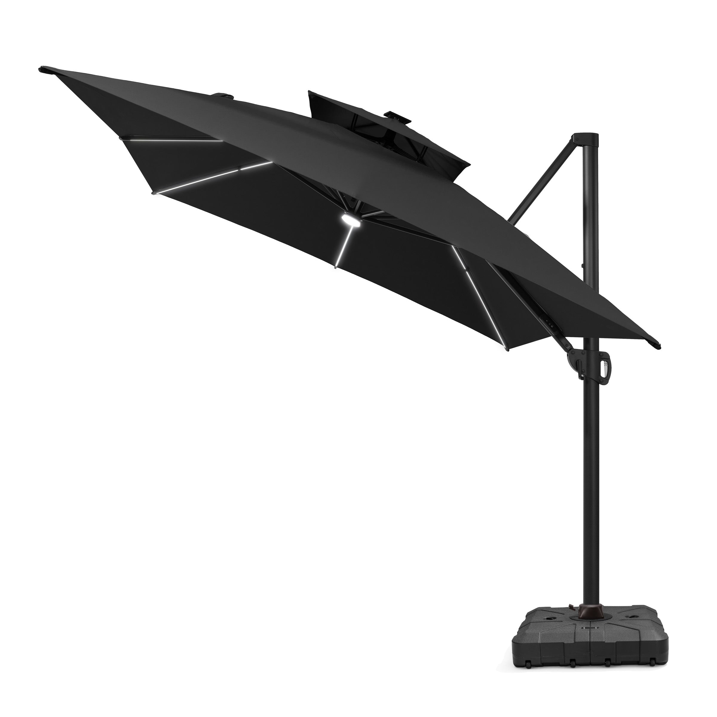 13x10 ft Aluminum Double Top LED Strip Cantilever Umbrella