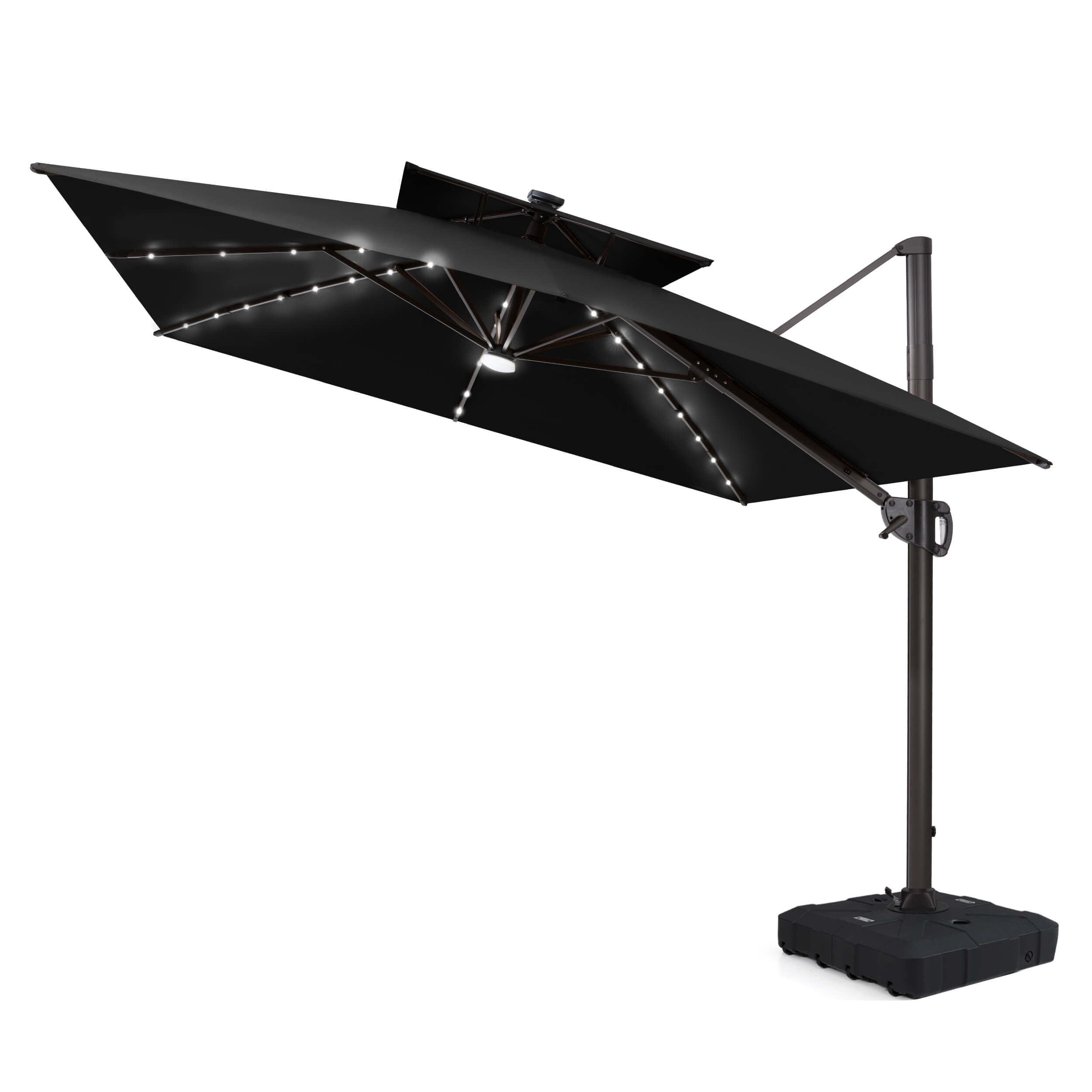 12x9 ft Aluminum Double Top LED Cantilever Umbrella