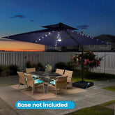 Pellebant 11x11ft Aluminum Cantilever Patio Umbrella with Lights