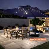 Pellebant 11 x 9 ft Aluminum Double Top Crank Cantilever Patio Umbrella with Lights