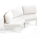 Pellebant Aluminum Outdoor Curved Sectional Sofa 2-Seater