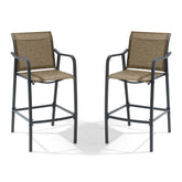 Outdoor Bar Stools with Textilene Seat, Set of 2