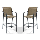 Pellebant Outdoor Bar Stools Set of 2 with Textilene Seat