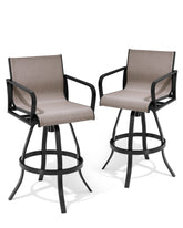 Pellebant Aluminum Outdoor Swivel Bar Stools Set of 2 with Textilene Fabric