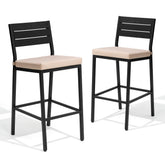 Outdoor Bar Stools with Cushions, Set of 2