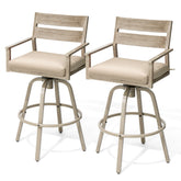 Pellebant 28.7 in. H Aluminum Swivel Outdoor Bar Stools Set of 2 with Sunbrella Cushions