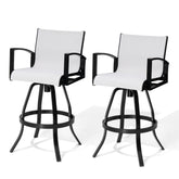 Pellebant Aluminum Outdoor Swivel Bar Stool Set of 2 with Sunbrella Fabric