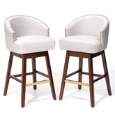 Pellebant Swivel 31.9'' Faux Leather Bar Stool (Set of 2)