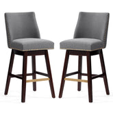 Pellebant Swivel 30.6" Faux Leather Bar Stool with Backrest (Set of 2)