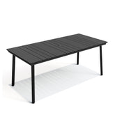 Pellebant Outdoor Rectangle Patio Dining Table with Umbrella Hole