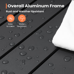 46–64 x 28 in. Expandable Aluminum Rectangular Outdoor Patio Dining Table