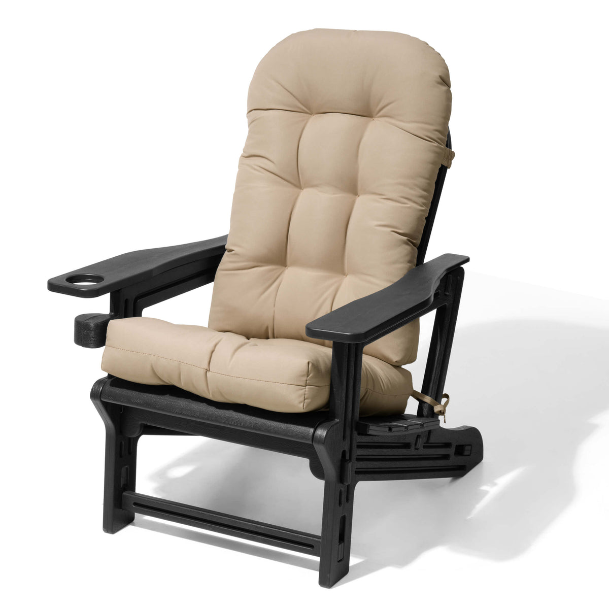 HDPE Adirondack Chair with Cup Holder & 50 x 20 in. Outdoor Cushion