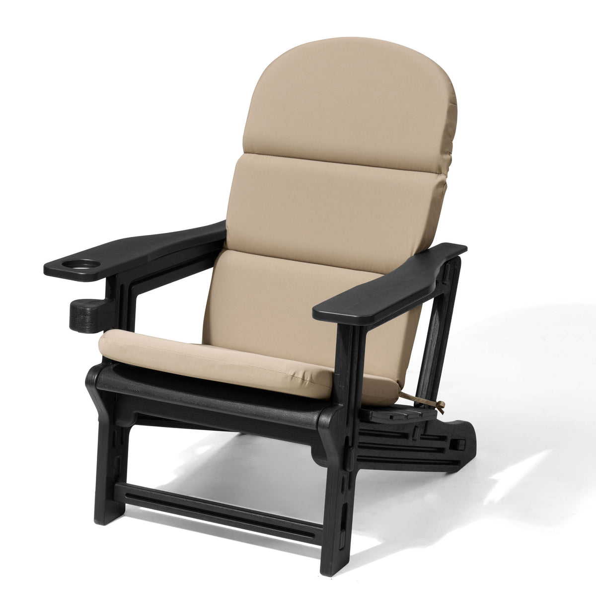 HDPE Adirondack Chair with Cup Holder & 50 x 20 in. Outdoor Cushion with 4-Section