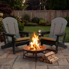 HDPE Adirondack Chair with Cup Holder & 50 x 20 in. High Back Outdoor Cushion