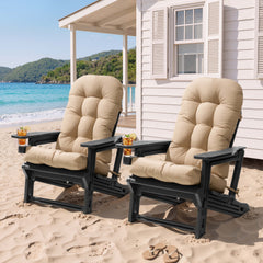 HDPE Adirondack Chair with Cup Holder & 50 x 20 in. Outdoor Cushion