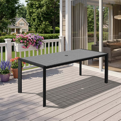 Aluminum Outdoor Patio Dining Table with Umbrella Hole