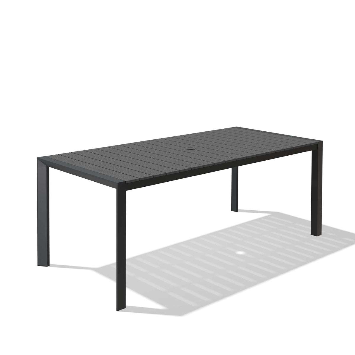 Aluminum Outdoor Patio Dining Table with Umbrella Hole