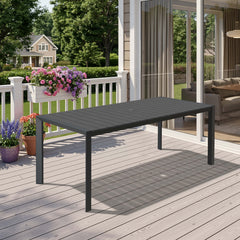 Aluminum Outdoor Patio Dining Table with Umbrella Hole