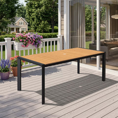Aluminum Outdoor Patio Dining Table with Umbrella Hole