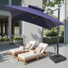 13 x 10 ft. Aluminum Double Top Cantilever Patio Umbrella with Base Options
