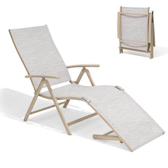 Pellebant Outdoor Aluminum Folding Adjustable Chaise Lounge Chair