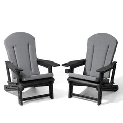 HDPE Adirondack Chair with Cup Holder & 50 x 20 in. High Back Outdoor Cushion