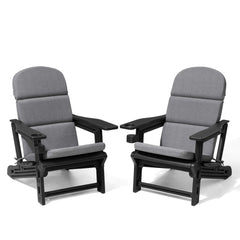 HDPE Adirondack Chair with Cup Holder & 50 x 20 in. Outdoor Cushion with 4-Section