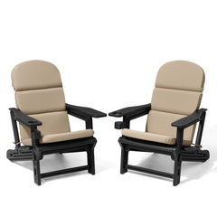 HDPE Adirondack Chair with Cup Holder & 50 x 20 in. Outdoor Cushion with 4-Section