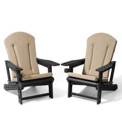 HDPE Adirondack Chair with Cup Holder & 50 x 20 in. High Back Outdoor Cushion