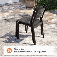 Aluminum Stackable Outdoor Dining Chairs