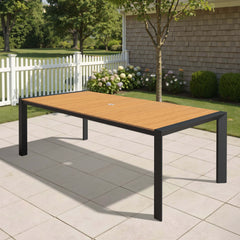 Aluminum Outdoor Patio Dining Table with Umbrella Hole