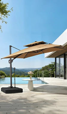 11x11 ft Aluminum Double Top Cantilever Umbrella | Pellebant  pellebant