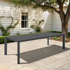 Aluminum Outdoor Patio Dining Table with Umbrella Hole