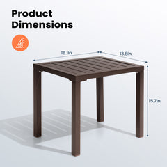 18 x 14 in. Rectangular Aluminum Outdoor Side Table