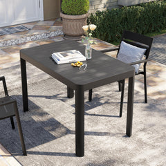 46–64 x 28 in. Expandable Aluminum Rectangular Outdoor Patio Dining Table