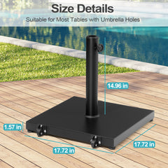 Pellebant Patio Umbrella Base Outdoor Umbrella Stand with Wheels