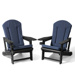 HDPE Adirondack Chair with Cup Holder & 50 x 20 in. High Back Outdoor Cushion